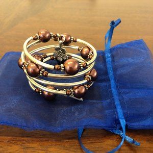 Van Galz Faux Chocolate Pearl Rock Candy Bracelet
